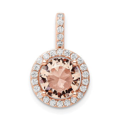 Sterlingsilber Roséfarben / Zirkonia Rund Heiligenschein Anhänger