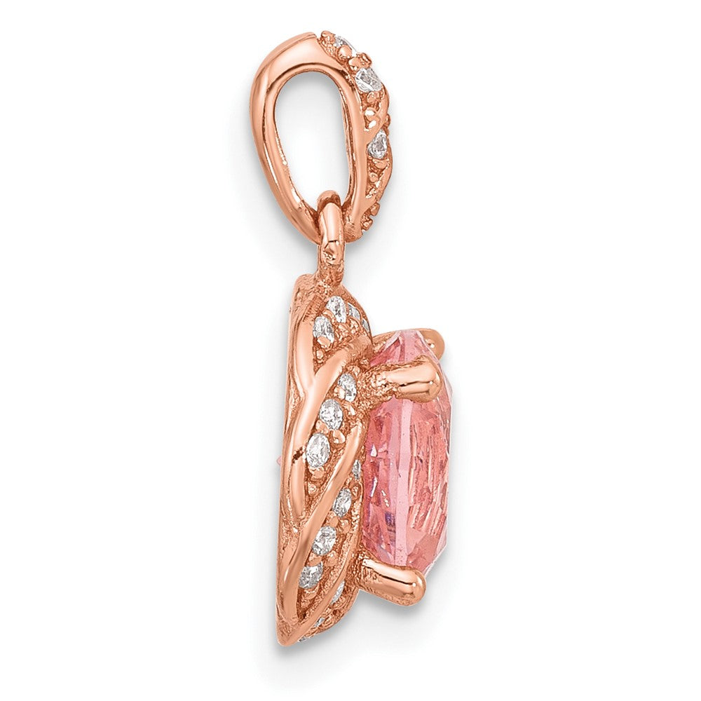 Sterlingsilber Roséfarben Kristall Anhänger