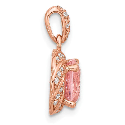 Sterlingsilber Roséfarben Kristall Anhänger