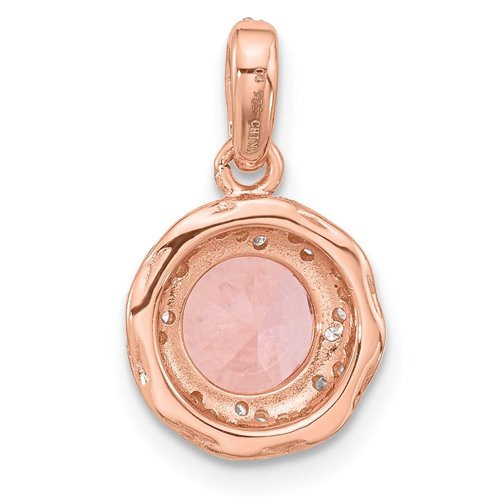 Sterlingsilber Roséfarben Kristall Anhänger