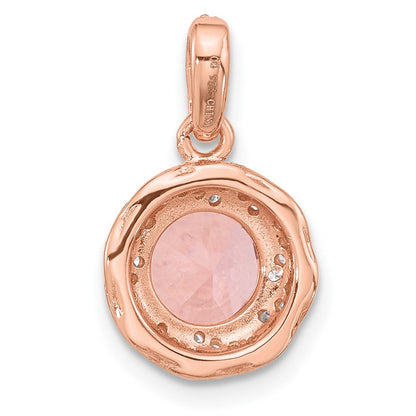 Sterlingsilber Roséfarben Kristall Anhänger