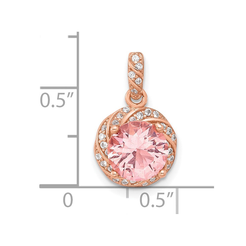 Sterlingsilber Roséfarben Kristall Anhänger