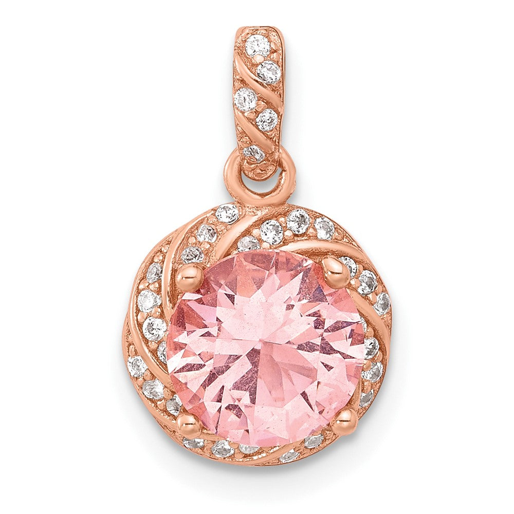 Sterlingsilber Roséfarben Kristall Anhänger