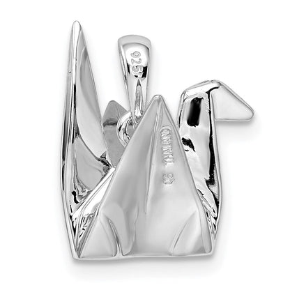 Sterlingsilber Rhodiniert Origami Crane Anhänger