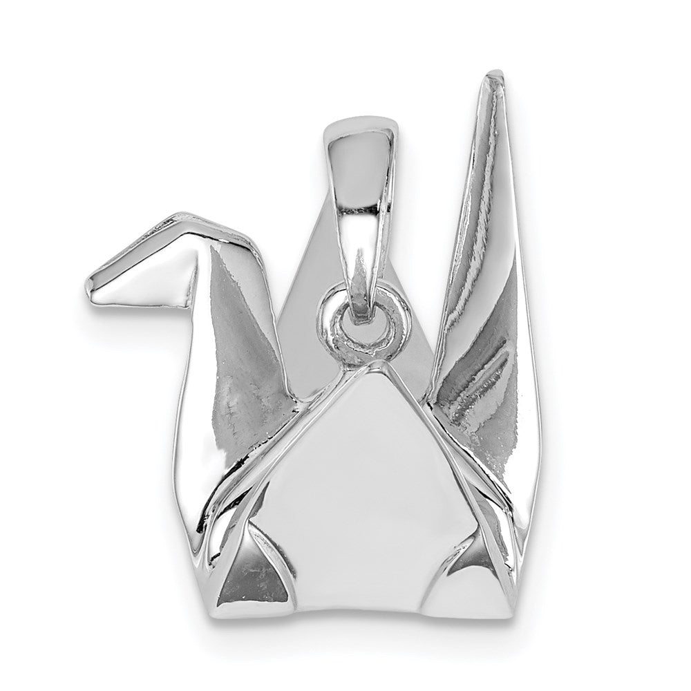 Sterlingsilber Rhodiniert Origami Crane Anhänger