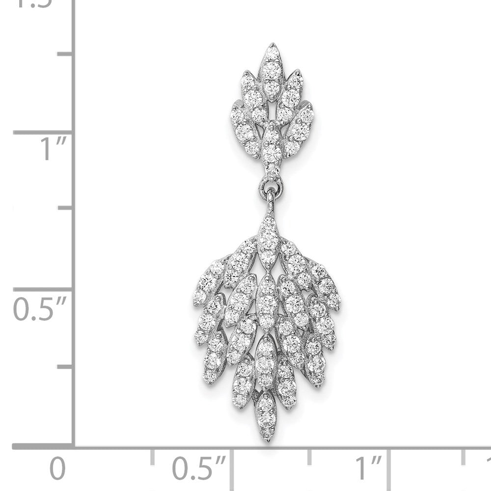 Sterlingsilber Rhodiniert Zirkonia Hängend Anhänger