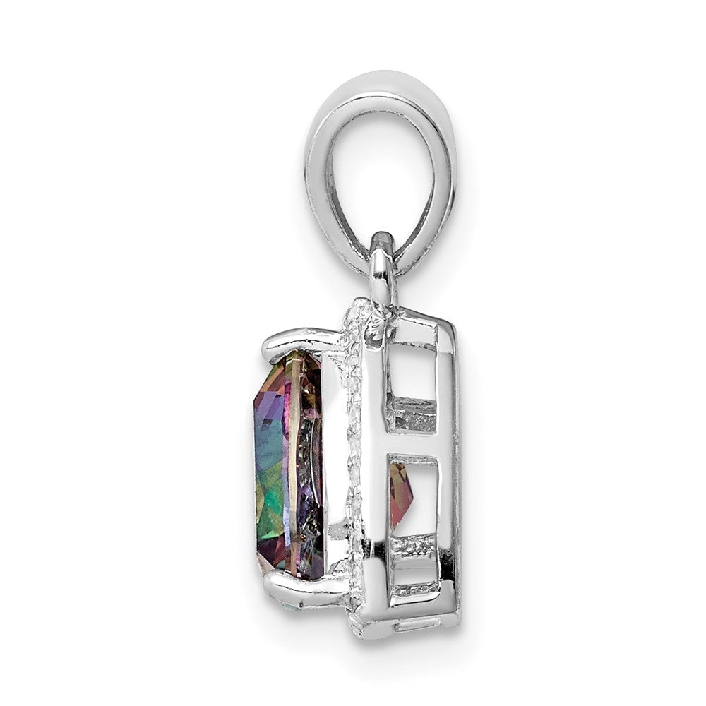 Sterlingsilber Rhodiniert Trillant Mystic Feuer/white Topas Anhänger