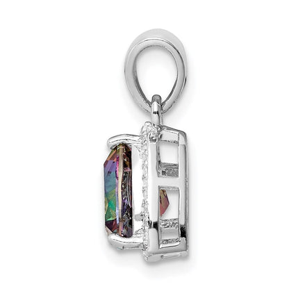 Sterlingsilber Rhodiniert Trillant Mystic Feuer/white Topas Anhänger