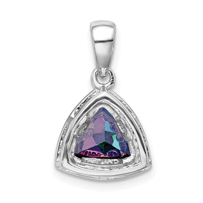 Sterlingsilber Rhodiniert Trillant Mystic Feuer/white Topas Anhänger
