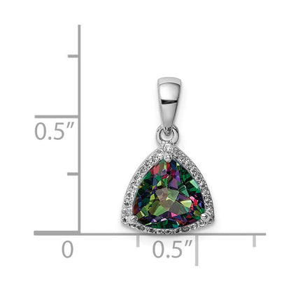 Sterlingsilber Rhodiniert Trillant Mystic Feuer/white Topas Anhänger