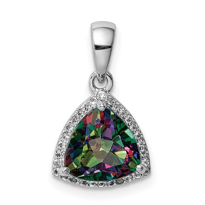 Sterlingsilber Rhodiniert Trillant Mystic Feuer/white Topas Anhänger