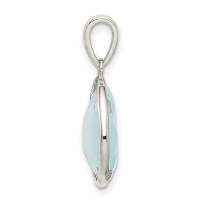 Sterlingsilber Blau Chalcedony Stein Anhänger