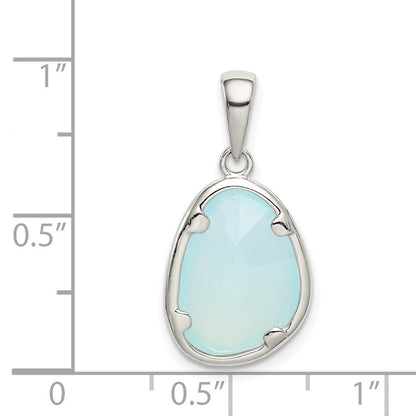 Sterlingsilber Blau Chalcedony Stein Anhänger