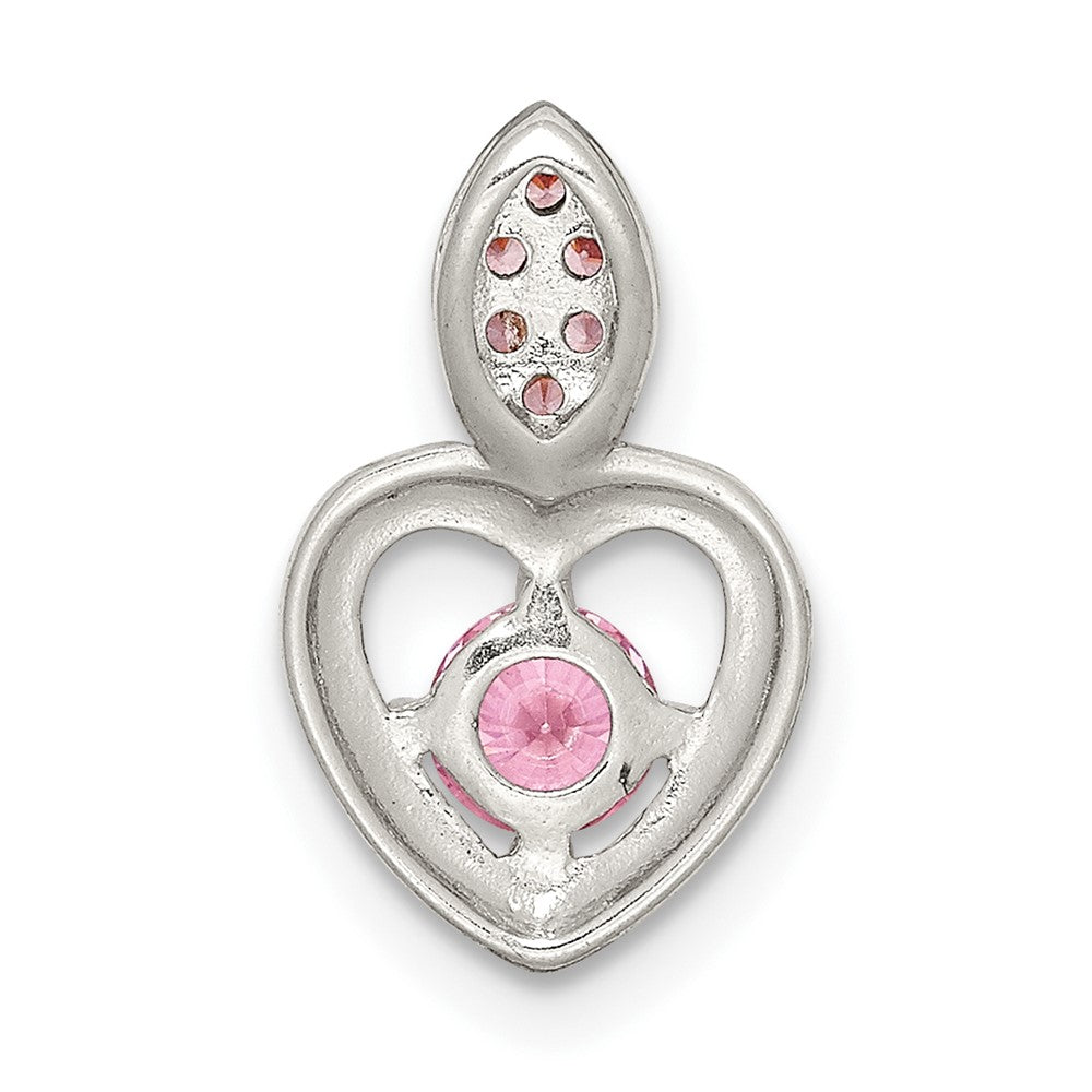Sterlingsilber Rosa Zirkonia Herz Kette Anhänger