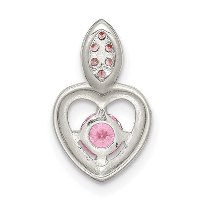 Sterlingsilber Rosa Zirkonia Herz Kette Anhänger