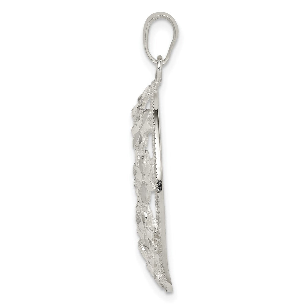 Sterlingsilber Diamantiert Blume Anhänger