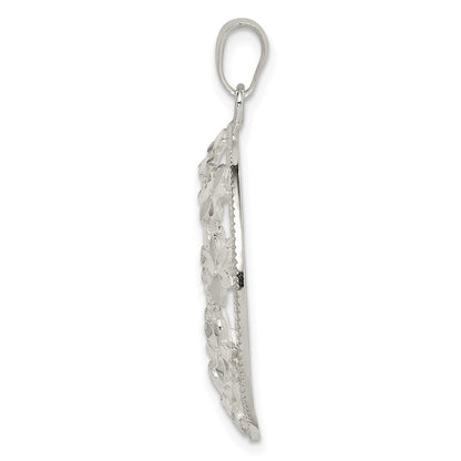 Sterlingsilber Diamantiert Blume Anhänger