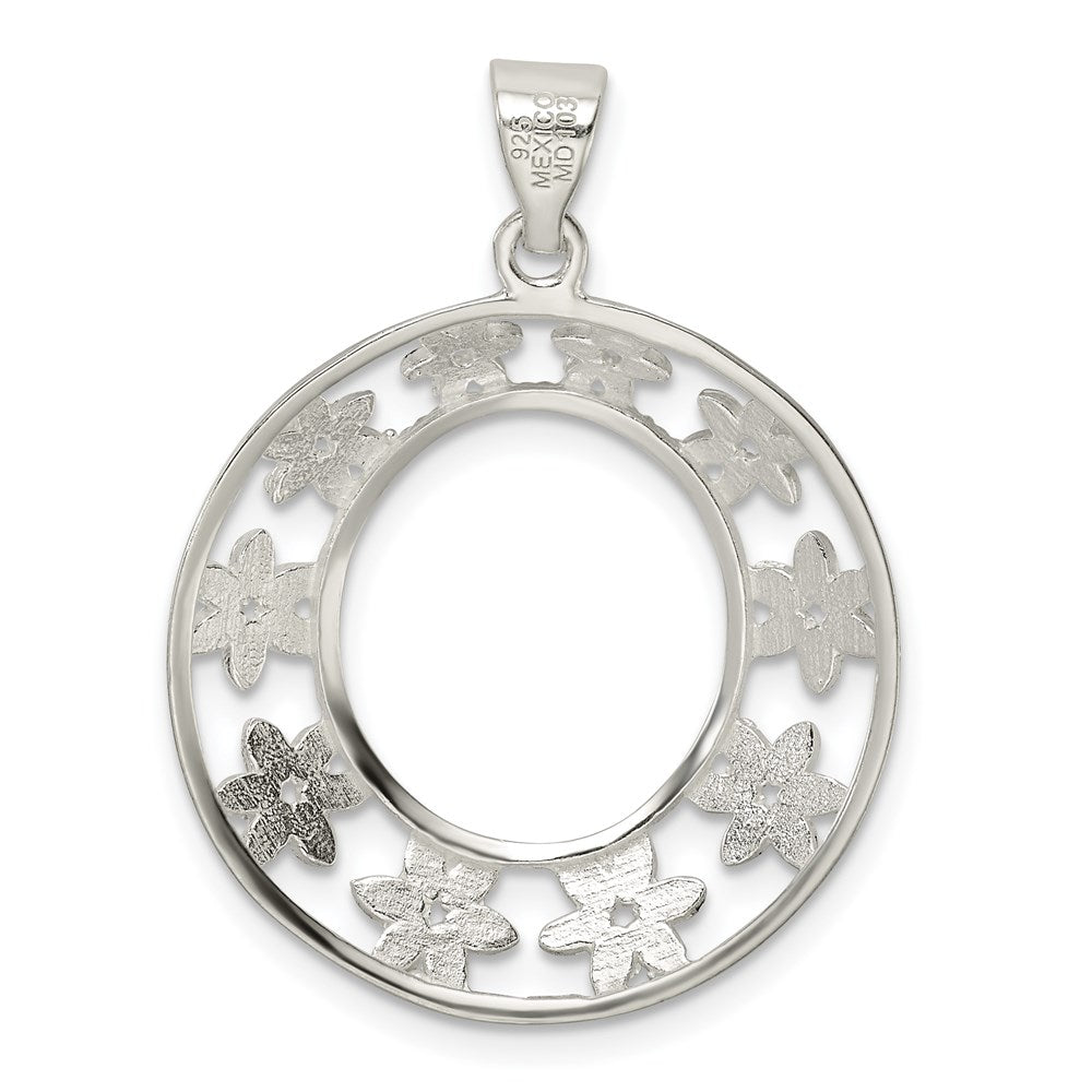 Sterlingsilber Diamantiert Blume Anhänger