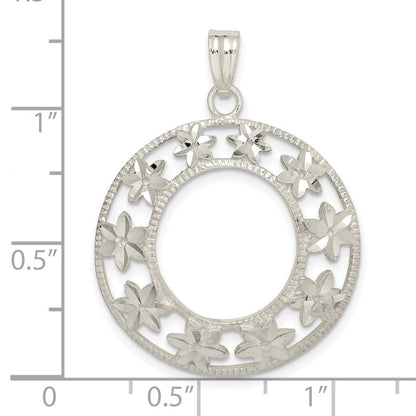Sterlingsilber Diamantiert Blume Anhänger