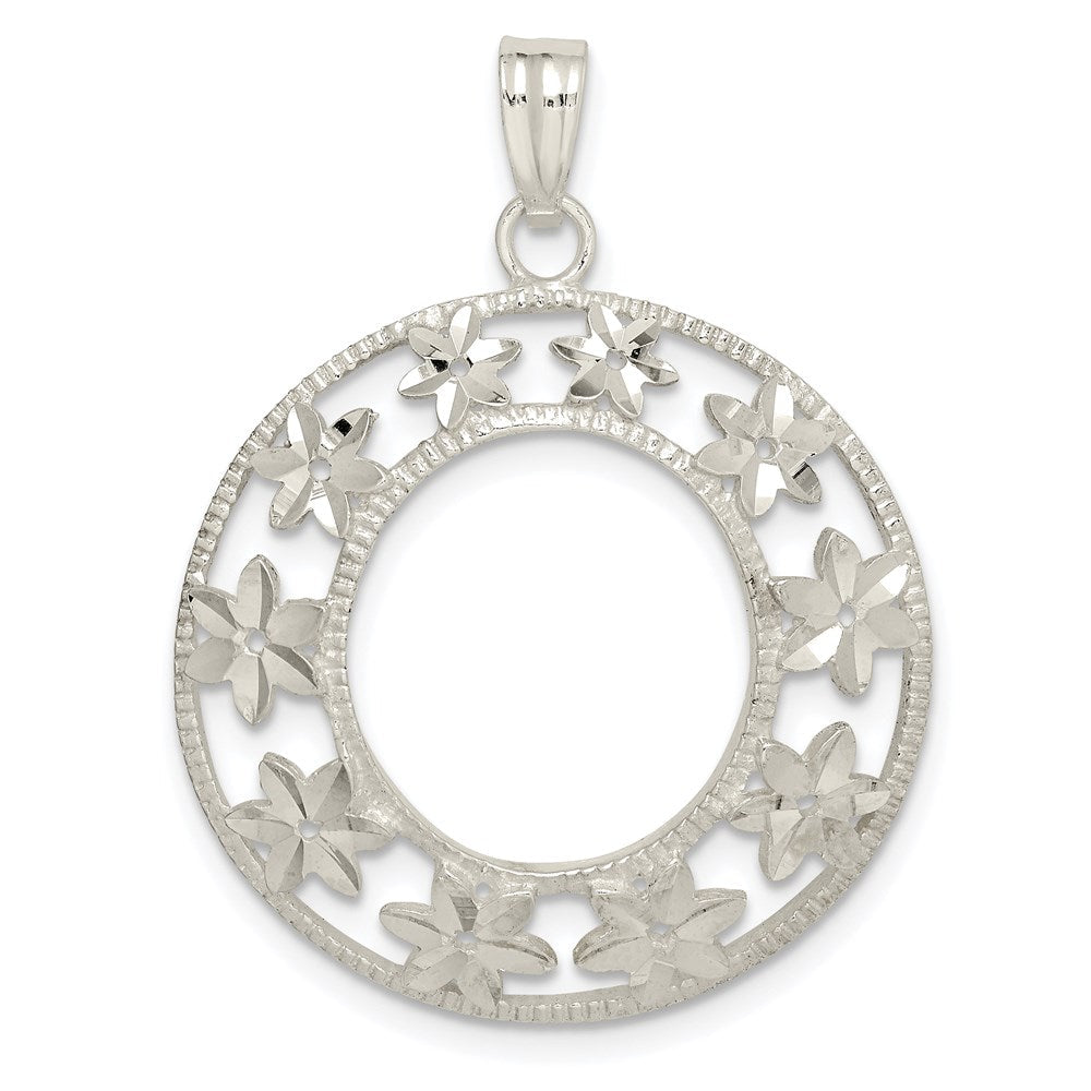 Sterlingsilber Diamantiert Blume Anhänger