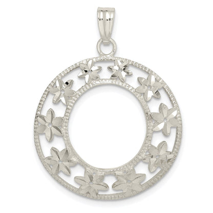 Sterlingsilber Diamantiert Blume Anhänger
