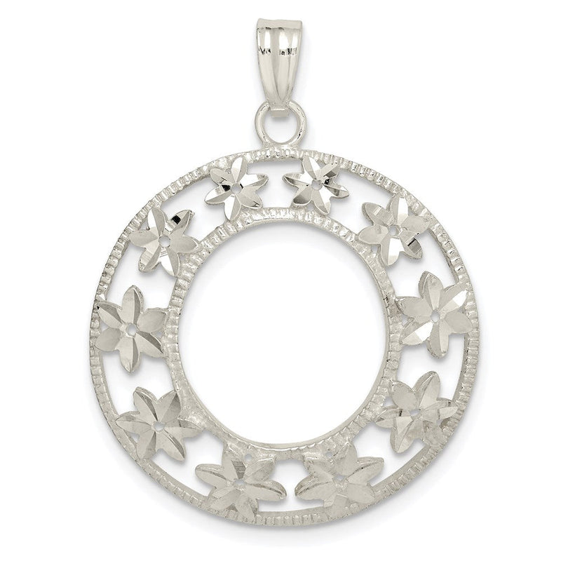 Sterlingsilber Diamantiert Blume Anhänger
