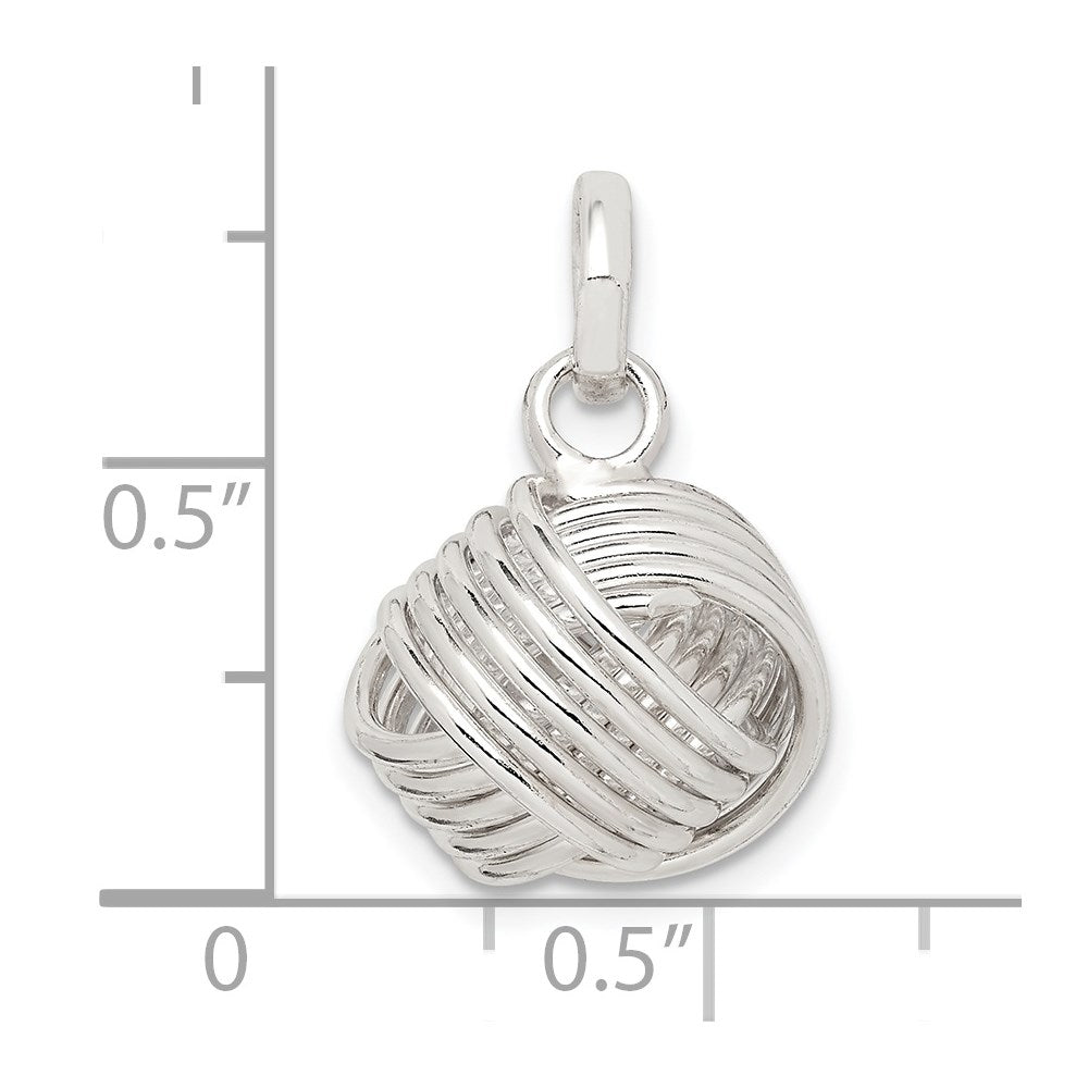 Sterlingsilber Liebe Knoten Groß Anhänger