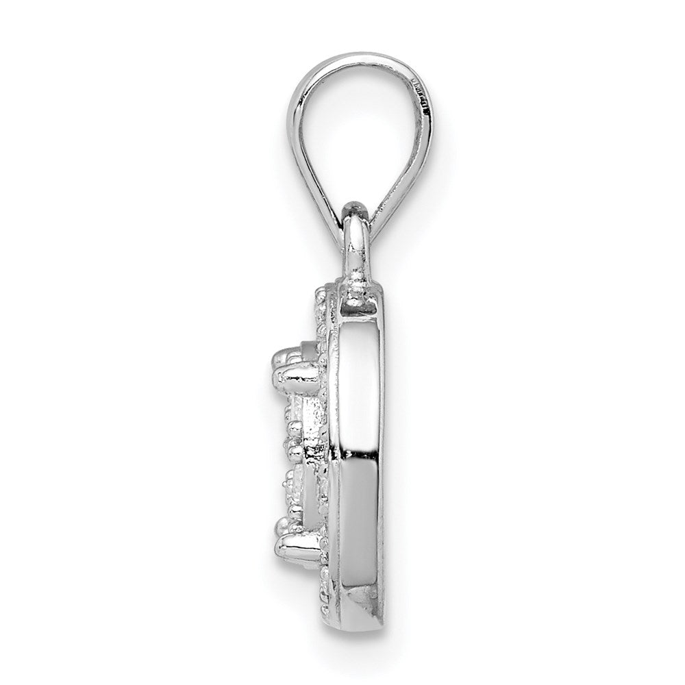 Sterlingsilber Rhodiniert Pavé Zirkonia Kreise Anhänger