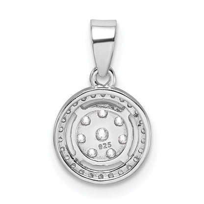 Sterlingsilber Rhodiniert Pavé Zirkonia Kreise Anhänger