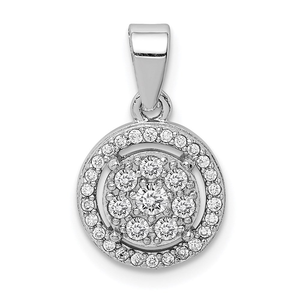 Sterlingsilber Rhodiniert Pavé Zirkonia Kreise Anhänger