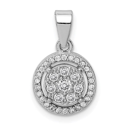 Sterlingsilber Rhodiniert Pavé Zirkonia Kreise Anhänger