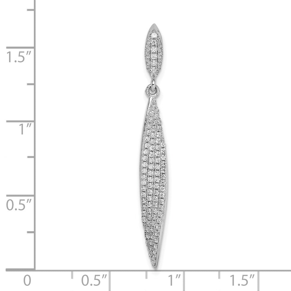 Sterlingsilber Rhodiniert Pavé Zirkonia Blatt Anhänger