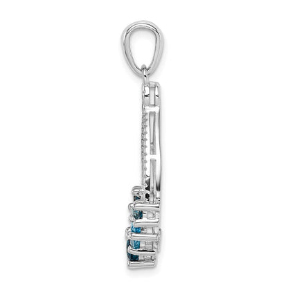 Sterlingsilber Rhod-plat London Blau und Lb Topas Anhänger
