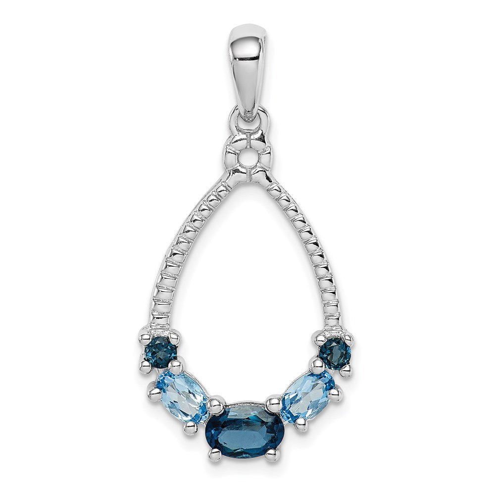 Sterlingsilber Rhod-plat London Blau und Lb Topas Anhänger