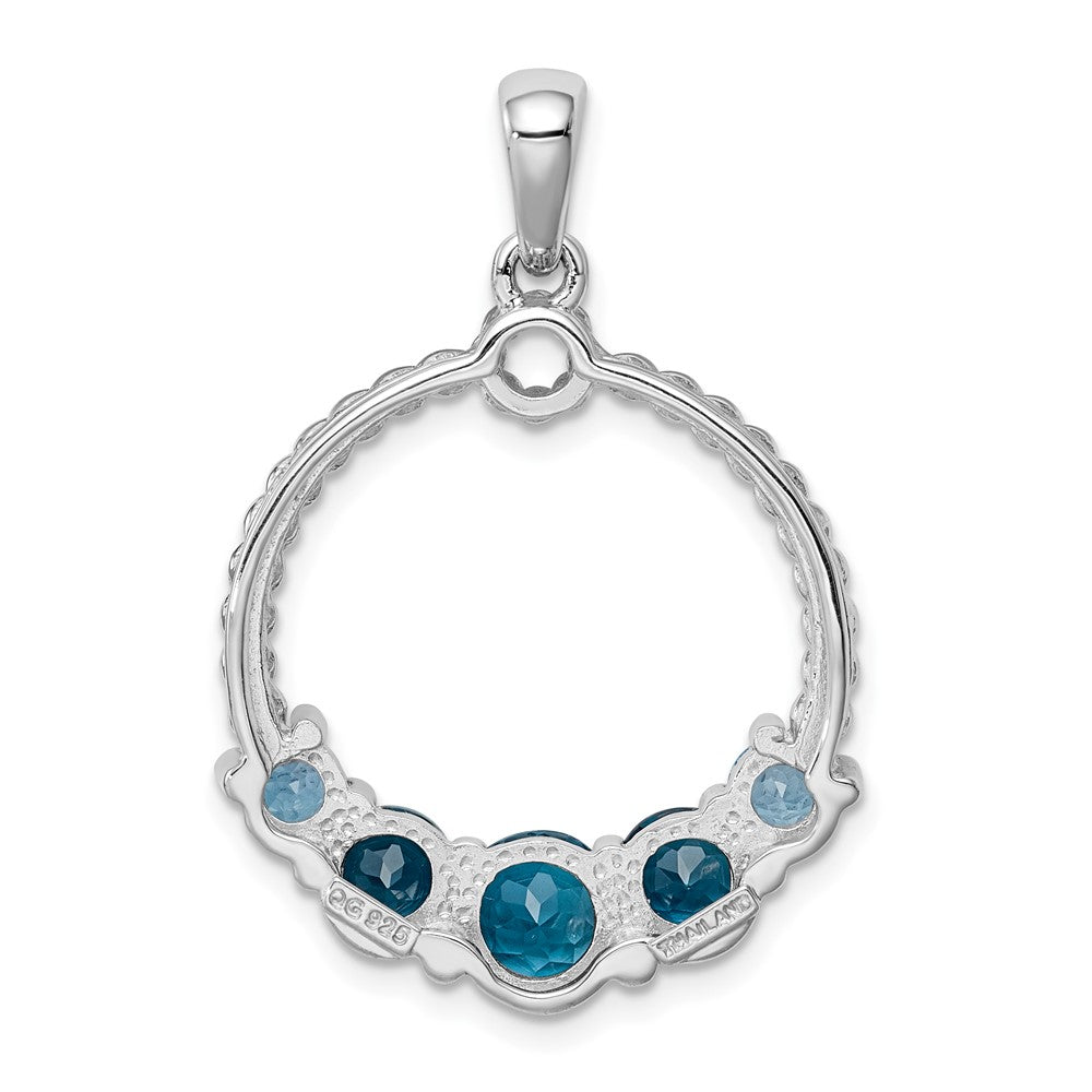 Sterlingsilber Rhod-plat London Blau und Lb Topas Anhänger