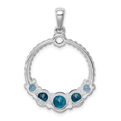 Sterlingsilber Rhod-plat London Blau und Lb Topas Anhänger