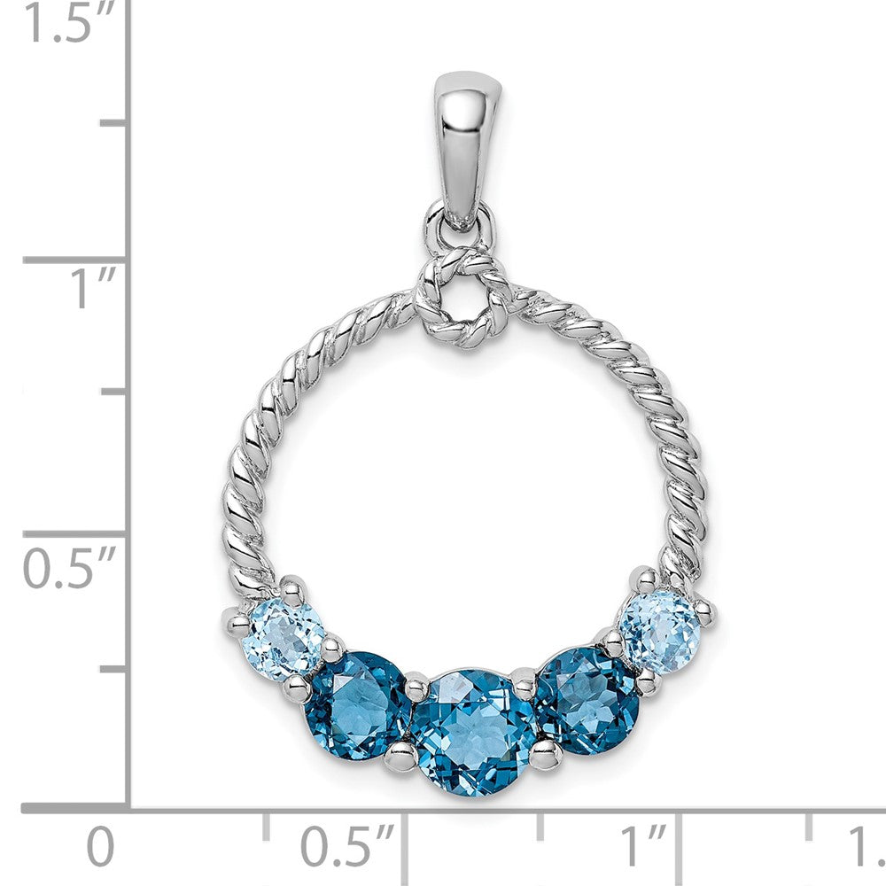 Sterlingsilber Rhod-plat London Blau und Lb Topas Anhänger