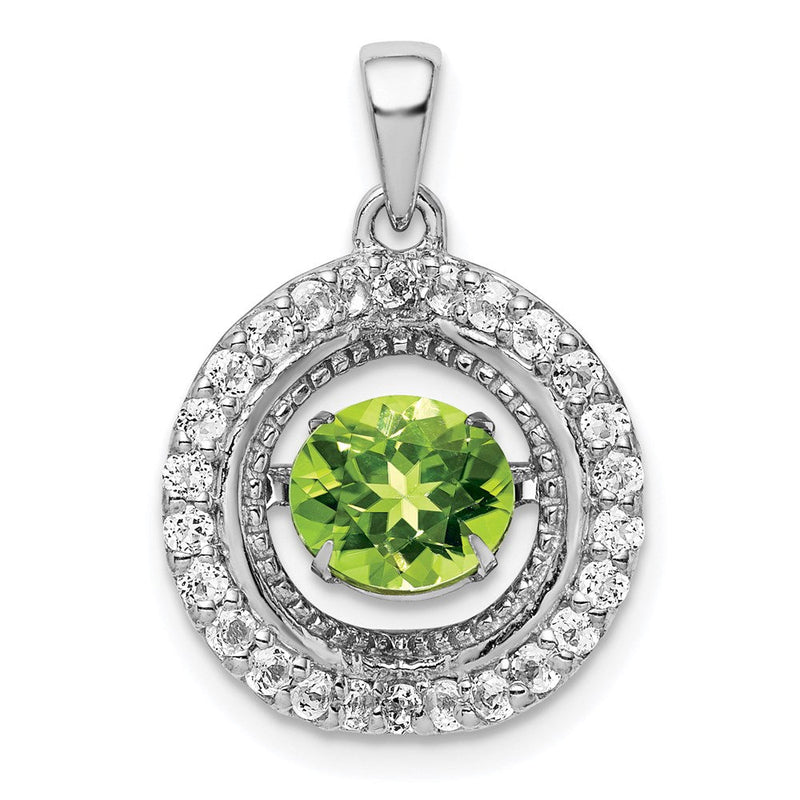 Sterlingsilber-Anhänger „Kreis" mit Weißtopas und leuchtendem Peridot