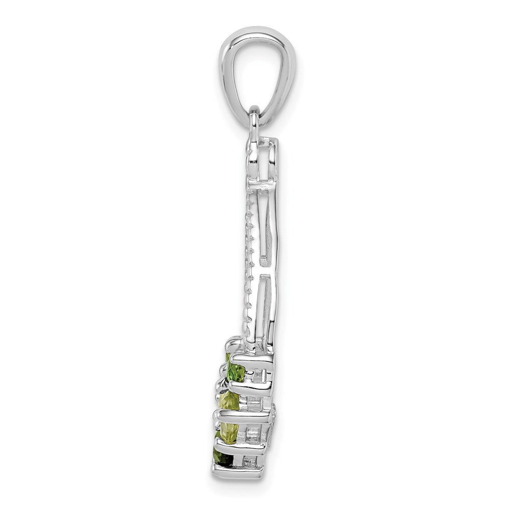 Sterlingsilber Rhodiniert Chrome Diopside und Peridot Anhänger