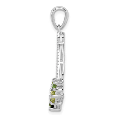 Sterlingsilber Rhodiniert Chrome Diopside und Peridot Anhänger
