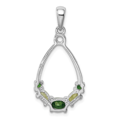 Sterlingsilber Rhodiniert Chrome Diopside und Peridot Anhänger