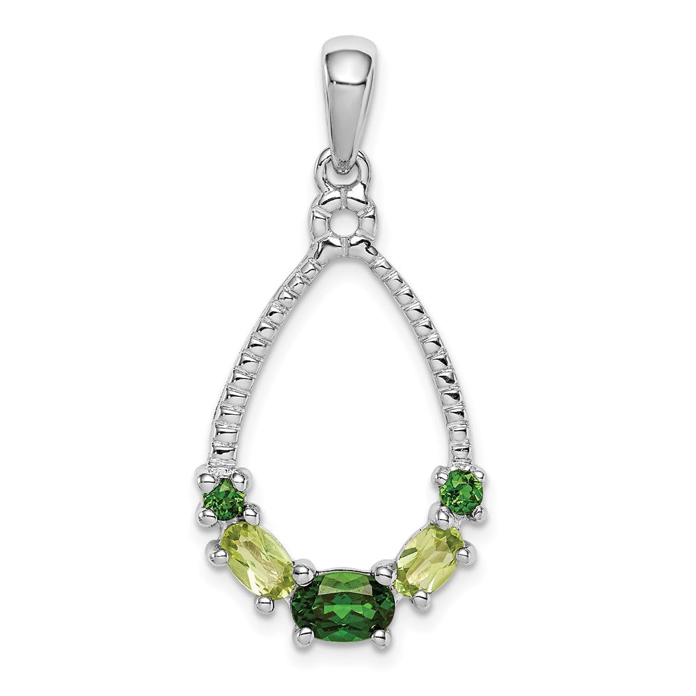 Sterlingsilber Rhodiniert Chrome Diopside und Peridot Anhänger