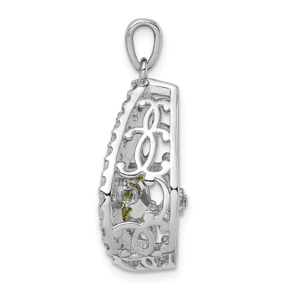 Sterlingsilber-Anhänger in Tropfenform mit weißem Topas und Peridot