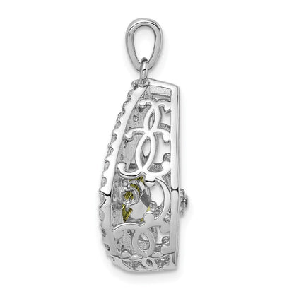 Sterlingsilber-Anhänger in Tropfenform mit weißem Topas und Peridot