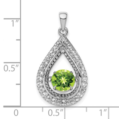 Sterlingsilber-Anhänger in Tropfenform mit weißem Topas und Peridot