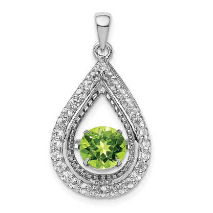 Sterlingsilber-Anhänger in Tropfenform mit weißem Topas und Peridot