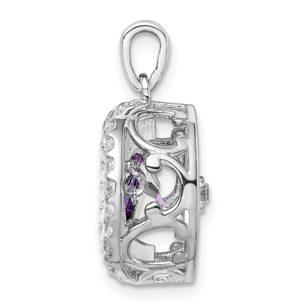 Sterlingsilber-Anhänger mit weißem Topas und Amethyst