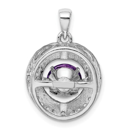 Sterlingsilber-Anhänger mit weißem Topas und Amethyst