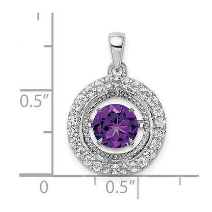 Sterlingsilber-Anhänger mit weißem Topas und Amethyst