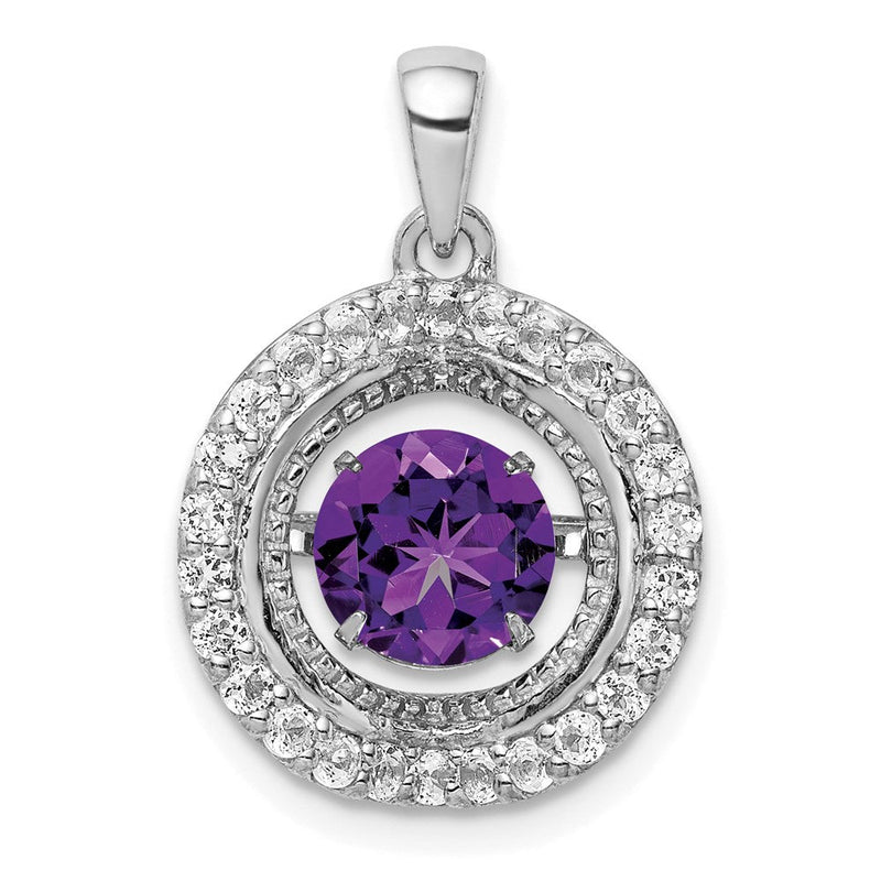 Sterlingsilber-Anhänger mit weißem Topas und Amethyst